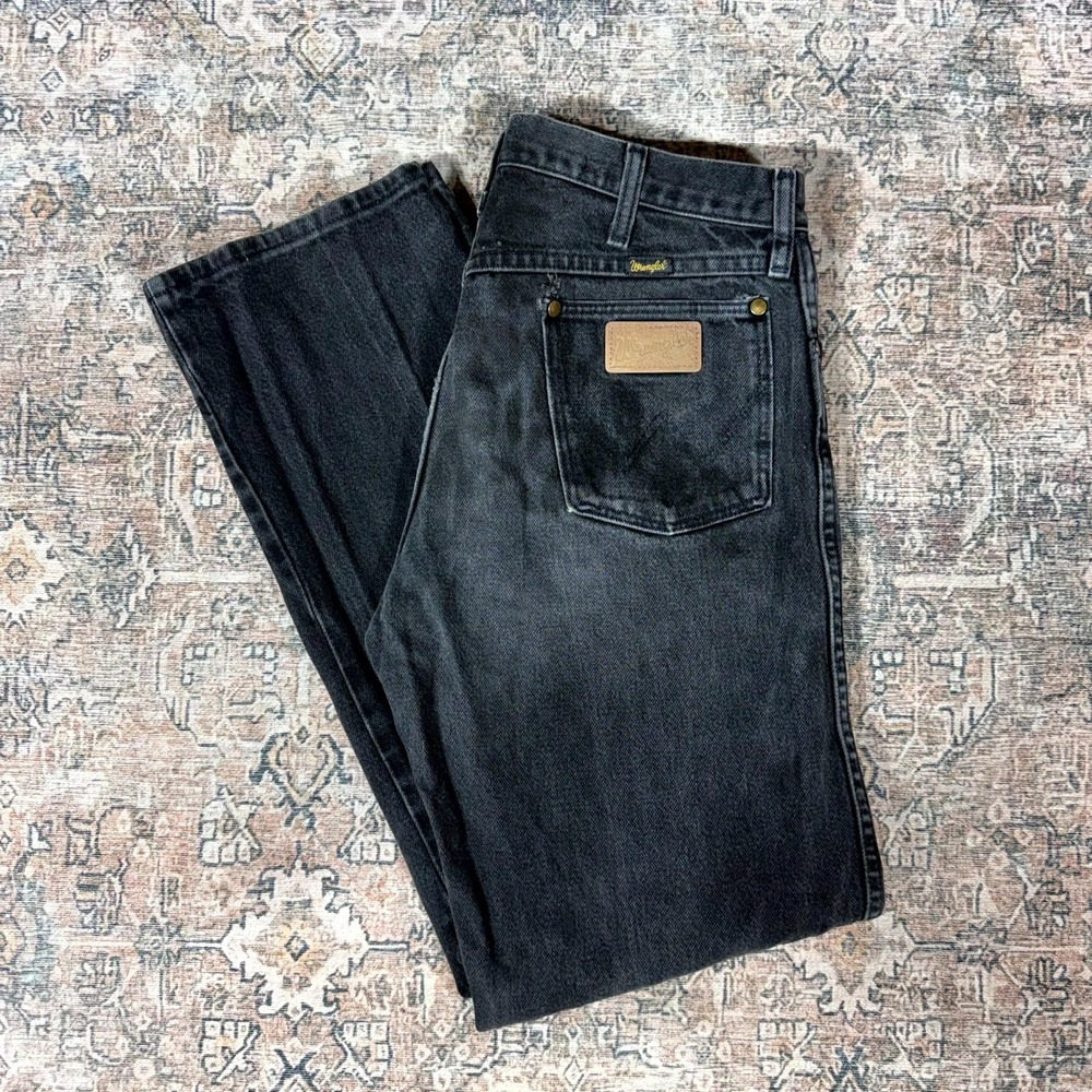 Vintage Wrangler 13mwz Cowboy Cut Jeans Men's 32x30 Black Denim Made In Usa